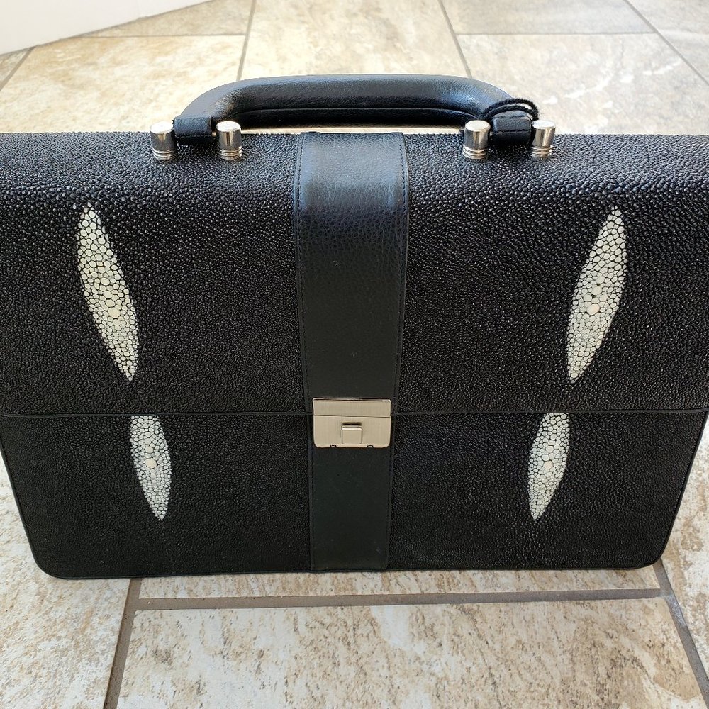 Genuine Stingray Leather Attaché Case